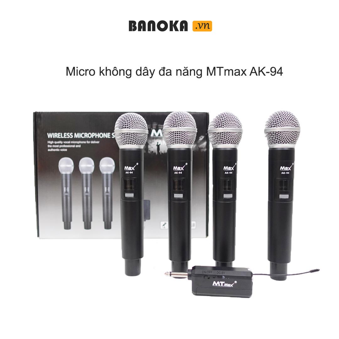 Bộ 4 Micro đa năng không dây cao cấp MTmax AK-94